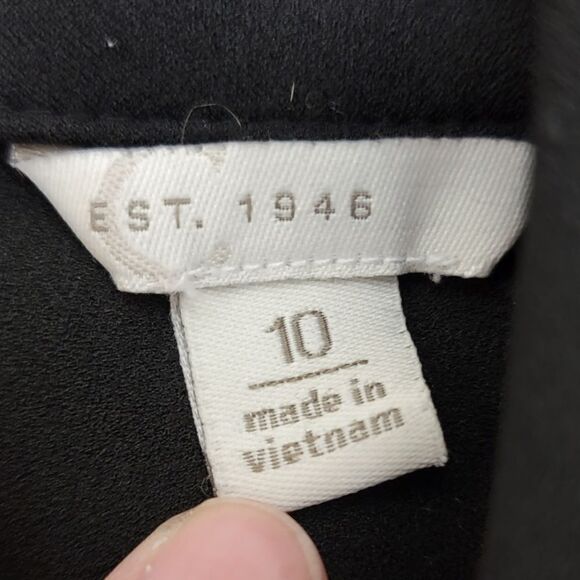 Eat. 1946 Jumpsuit Sleeveless High Neck Wide Flare Legs Striped Pants Size 10 - Picture 4 of 9